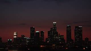 Free Stock Footage   Los Angeles Skyline sunset time lapse wide 4K