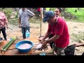 Masak pulut dalam Buluh di kebun kawan#kanowit