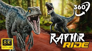 VR 360 Jurassic Raptor Ride in World Dominion by Dinosaurs
