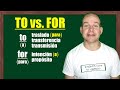 diferencia entre to y for en inglés cómo usar to y for en inglés