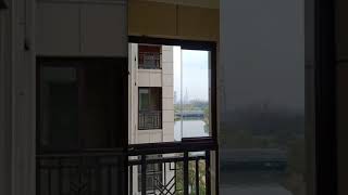 balcony aluminum frameless folding glass windows /bifold sliding windows cheap