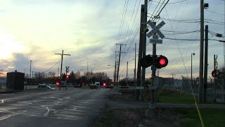 Elmore Street Railroad Crossing #2 - CSX M641 with CSX 3314 and CSX 878 in Crawfordsville, Indiana