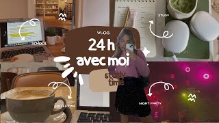 24 hours in my student life (study café, night party, university)