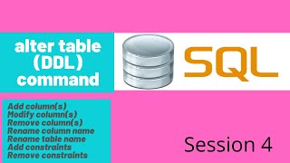 ALTER command in SQL | alter table command | Important DDL