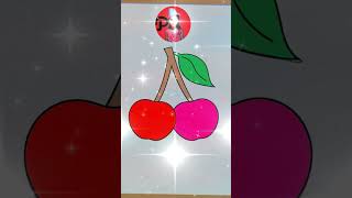 Easy Cherry Drawing for Kids | Learn to Draw, Paint & Color Fun Fruits for Toddlers