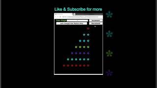HTML, CSS and JavaScript Code to Print Left Triangle Star Pattern #shorts