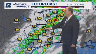 Storms Sunday followed by cold weather next week