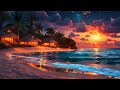 oceanfront bar sunset vibes asmr 🌴 gentle sea waves u0026 resort asmr a relaxing healing escape