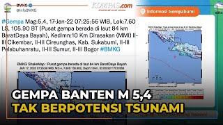 Gempa M 5,4 di Banten Pagi Ini, Tak Berpotensi Tsunami