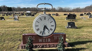 Unique Graves and Pocket Watch Tombstone at Greenlawn Cemetery