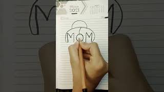 One word drawing of MOM#mom #mother #shorts #short #tiktok #viral #tiktokvideo #viralshorts