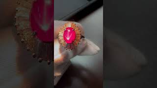 Pt900 Pink Star Sapphire Diamond Ring 3.146ct D1.03ct