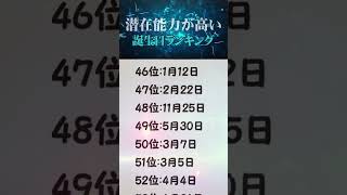 潜在能力が高い誕生日ランキング#占い #誕生日占い #恋愛