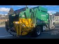 Waste Management of Seattle Mini Freightliner M2 Curbtender Rear Loader on Alleyway Compost!