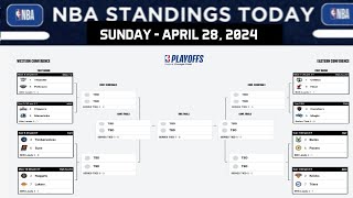 NBA PLAYOFF 2024 BRACKETS STANDING TODAY | NBA STANDING TODAY as of APRIL 28, 2024 | NBA 2024 RESULT