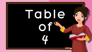 Table of 4, Rhythmic Table of Four, Learn Multiplication Table of 4 x 1 = 4 | Times Tables Song