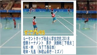 [ソフトテニス]すごプレ95　ルーセントカップ2018社会人学生対抗　男子　決勝戦　増田九島ー船水林