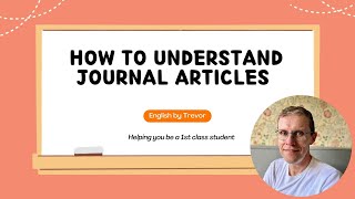 How to understand journal articles