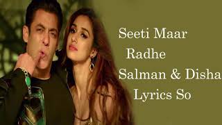 Seeti Maar Lyrics Song | Radhe | Salman Khan Disha Patani | Kamaal Khan | Lyrics Song