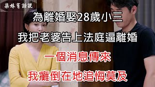 為離婚娶28歲小三，我把老婆告上法庭逼離婚，一個消息傳來，我癱倒在地追悔莫及 | 柒妹有話說