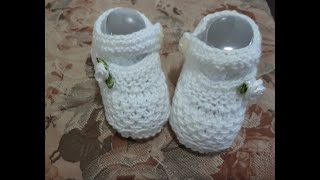 Paso a Paso Zapatitos Bebes de 0 a 3 meses a dos agujas.