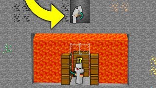 this player had no idea i was above his SECRET Minecraft lava base! (surprise!)