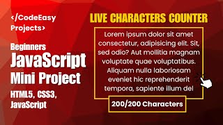 Live Character Counter | JavaScript Mini Project for Beginners