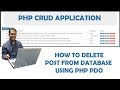 How to delete post or record using PHP PDO Part-10