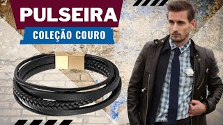 Pulseira Masculina Multi de Couro Fecho Aço Inoxidável | Sr Lordre Acessórios