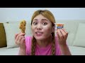 mukbang 하이유의 대왕 치즈볼 신라면 볶음면 치킨 먹방 giant size cheese ball fried chicken and fire noodles hiu 하이유