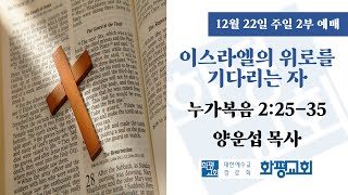 2024.12.22. 주일 2부 예배 양운섭 목사 - 이스라엘의 위로를 기다리는 자 (눅 2:25-35)