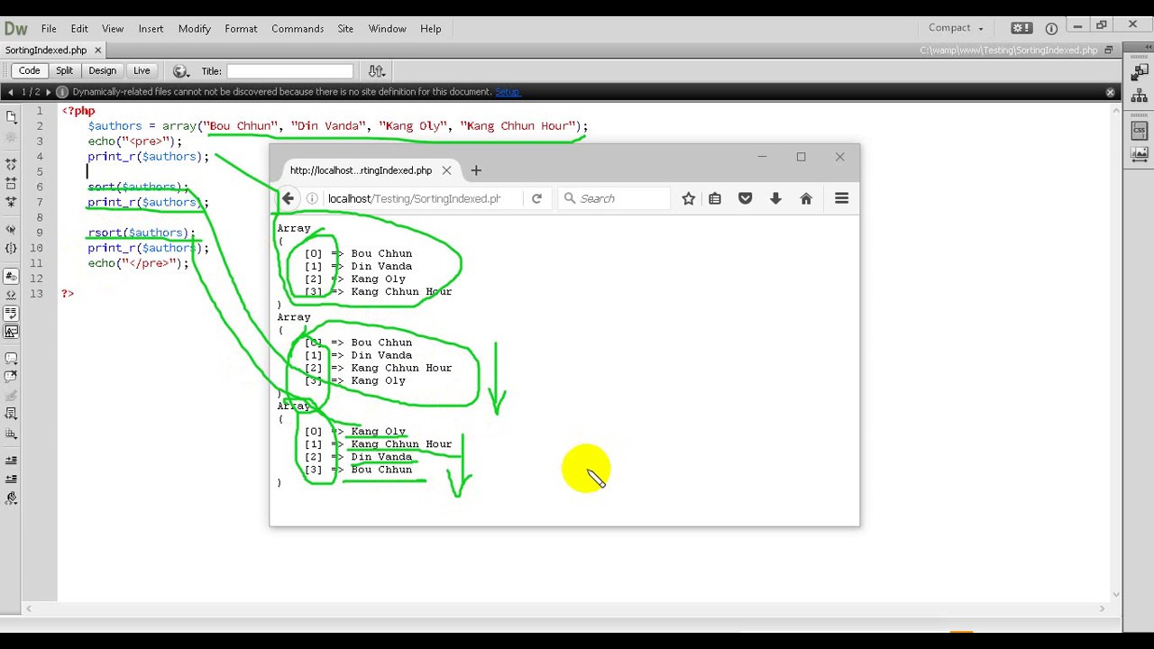 PHP Tutorial 65 How To Sort Indexed Array With Sort And Rsort In PHP ...