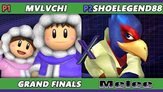 S@X 567 GRAND FINALS - mvlvchi (Ice Climbers, Fox) Vs. shoelegend88 [L] (Falco) Smash Melee - SSBM