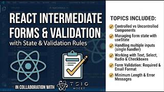 React Intermediate part 3 : Controlled , Uncontrolled components and Form Validations