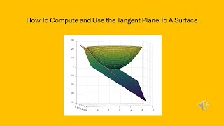 How To Compute Tangent  Planes to Surfaces, Display them, and Use for Approximations