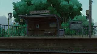 Ghibli Inspired Music & Rain | Train Station Atmosphere