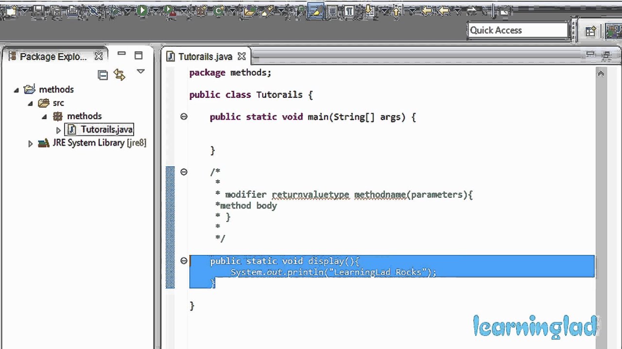 Creating, Using Methods In Java Programming Video Tutorial - YouTube