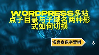 3.WordPress多站点子目录和子域名两种形式如何切换（WordPress multisite subdomain and subdirectory)-埃克森数字营销