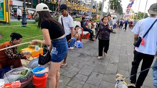 Traditional rural video in Cambodia, Street food market near river, Market and Street Food TV