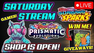 LIVE 🔴 | Prismatic \u0026 Surging Sparks MEGA STREAM | Live Pokémon Store | Rip \u0026 Ship