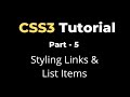 CSS3 Tutorial - Part5 | Styling Links & List Items | yusy4code
