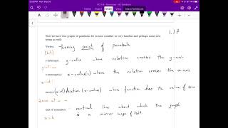 PC11 1.1f Definition and Characteristics of Quadratic Functions and Parabolas