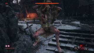 [隻狼（SEKIRO）ボス攻略]赤鬼の倒し方：油ツボを駆使して炎上させよ！