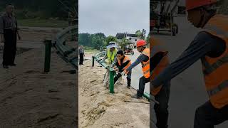 Highway guardrail installation process