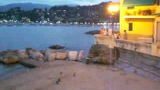 Rapallo, nice sunset with view of Portofino Coast