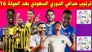 ترتيب هدافي الدوري السعودي بعد الجولة 16⚽️ترتيب هدافين دوري روشن السعودي 2023 2024