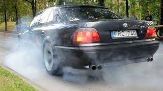 Bmw E38 740i 4.4 V8 Burnout and Acceleration - Drag Race 2016 By Race4you.lt