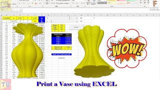 Print a Vase directly with Z control (Generate g-Code using EXCEL and Equation)