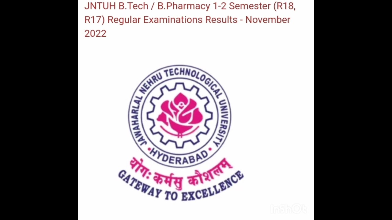 JNTUH B.TECH/B.PHARMACY 1-2 REGULAR EXAM RESULTS ANNOUNCED - YouTube