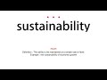 How to pronounce sustainability - Vocab Today